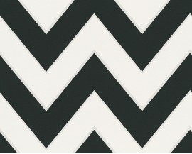 
Tapeta na flizelinie niemieckiej firmy A.S. Creation z kolekcji Metropolis by MICHALSKY LIVING. Ten wzór nowoczesne, czarno-białe zyg zaki.