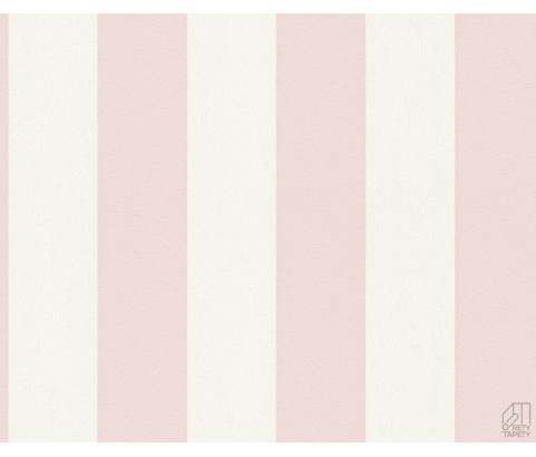 Tapeta 3810-13 Biało-Różowe Pastelowe Pasy