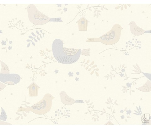 Tapeta 36756-1 Pastelowe ptaszki