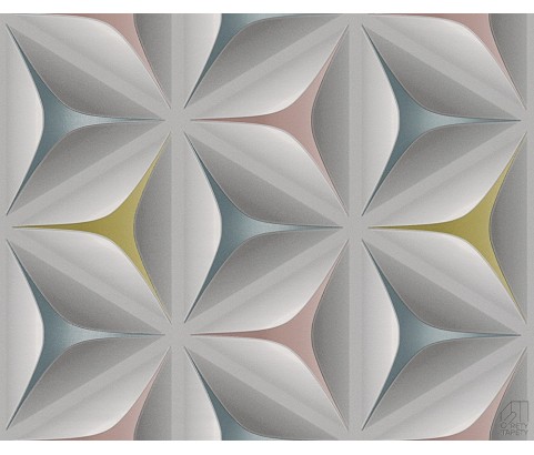 Tapeta 96042-2 Graficzne Wzory-Kwiaty Kolorowe 3D