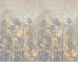 MURAL DO SALONU I SYPIALNI PASTELOWY LAS DRZEWA BEZ PASOWANIA