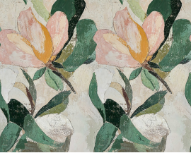 MURAL DO SALONU I SYPIALNI KOLOROWE LIŚCIE KWIATY BEZ PASOWANIA