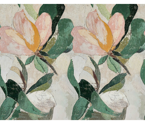 MURAL DO SALONU I SYPIALNI KOLOROWE LIŚCIE KWIATY BEZ PASOWANIA