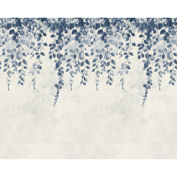 MURAL DO SALONU I SYPIALNI GRANATOWE LIŚCIE ZWISAJĄCE Z GÓRY BEZ PASOWANIA