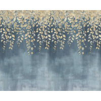 MURAL DO POKOJU ZŁOTE LIŚCIE ZWISAJĄCE Z GÓRY BEZ PASOWANIA NA FLIZELINIE