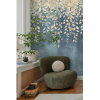 MURAL DO POKOJU ZŁOTE LIŚCIE ZWISAJĄCE Z GÓRY BEZ PASOWANIA NA FLIZELINIE