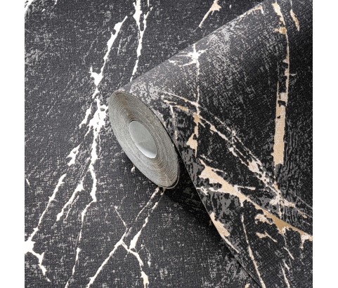 Tapeta 39336-2 Czarno złoty marmur