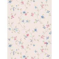 Tapeta 39071-1 Różowo niebieskie kwiatki angielski styl