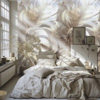 TAPETA BEZ PASOWANIA PANEL MURAL ZŁOTE LIŚCIE MONSTERY 159/280