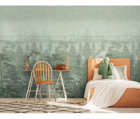 TAPETA MURAL BEZ PASOWANIA ZIELONY LAS DZIECIĘCO MŁODZIEŻOWA FLIZELINA