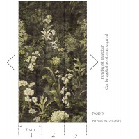 TAPETA BEZ PASOWANIA PANEL MURAL ZIELONE LIŚCIE KWIATY DŻUNGLA 159/280