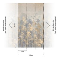 MURAL DO SALONU I SYPIALNI PASTELOWY LAS DRZEWA BEZ PASOWANIA