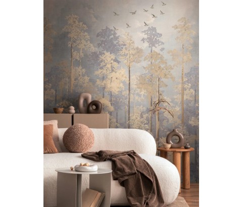 MURAL DO SALONU I SYPIALNI PASTELOWY LAS DRZEWA BEZ PASOWANIA