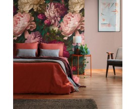 TAPETA BEZ PASOWANIA NA FLIZELINIE DUŻE NATURALNIE KWIATY PIWONIE