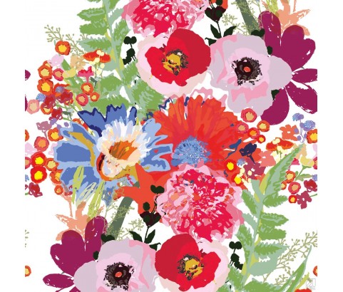 TAPETA MURAL MALOWANE KWIATY BEZ PASOWANIA 159CM SZEROKOŚCI FLIZELINA