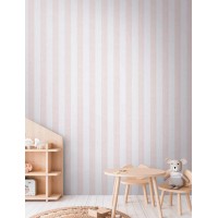 TAPETA DZIECIĘCO MŁODZIEŻOWA RÓWNOMIERNE RÓŻOWE PASY FLIZELINA