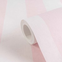 TAPETA DZIECIĘCO MŁODZIEŻOWA RÓWNOMIERNE RÓŻOWE PASY FLIZELINA