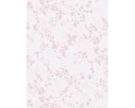 TAPETA DROBNE RÓŻOWE GAŁĄZKI Z KWIATUSZKAMI NA JASNYM TLE