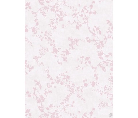 TAPETA DROBNE RÓŻOWE GAŁĄZKI Z KWIATUSZKAMI NA JASNYM TLE