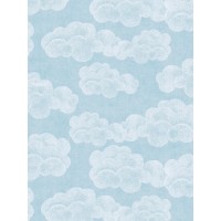 TAPETA DZIECIĘCA BIAŁE CHMURKI NA NIEBIESKIM TLE FLIZELINA