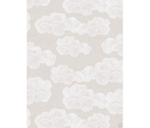 TAPETA DZIECIĘCA JASNE CHMURKI NA BEŻOWYM TLE FLIZELINA
