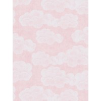 TAPETA DZIECIĘCA BIAŁE CHMURKI NA RÓŻOWYM TLE FLIZELINA