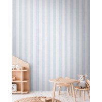 TAPETA DZIECIĘCO MŁODZIEŻOWA RÓWNOMIERNE BŁEKITNE PASY FLIZELINA