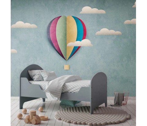 TAPETA PANEL BEZ PASOWANIA KOLOROWY BALON CHMURKI