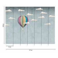 TAPETA PANEL BEZ PASOWANIA KOLOROWY BALON CHMURKI