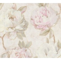 TAPETA DO SALONU I SYPIALNI PASTELOWE KWIATY RÓŻE NA FLIZELINIE