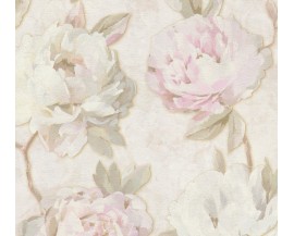 TAPETA DO SALONU I SYPIALNI PASTELOWE KWIATY RÓŻE NA FLIZELINIE