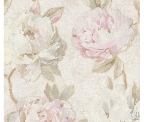 TAPETA DO SALONU I SYPIALNI PASTELOWE KWIATY RÓŻE NA FLIZELINIE