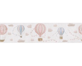 PASEK WYKOŃCZENIOWY DZIECIĘCY KOLOROWE BALONY W CHMURKACH FLIZELINA