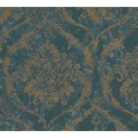 Tapeta 79019-2 Ornament zielono złoty