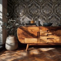 Tapeta 79019-4 Orament brązowo beżowy