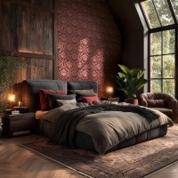 Tapeta 79019-3 Ornament bordowo złoty