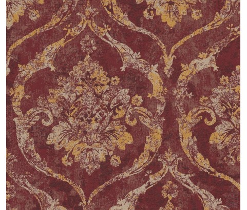 Tapeta 79019-3 Ornament bordowo złoty