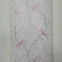 Tapeta brokatowa ptaki na gałęziach