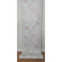 Tapeta brokatowa ptaki na gałęziach