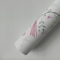 Tapeta brokatowa ptaki na gałęziach