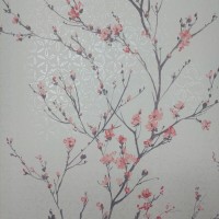 Tapeta gałązki z różowymi kwiatami