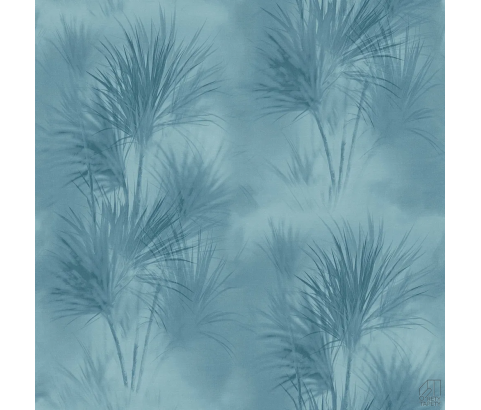 Tapeta niebieskie liście w stylu tropikalnym