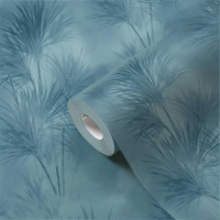 Tapeta niebieskie liście w stylu tropikalnym