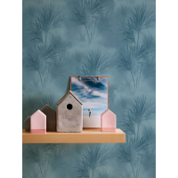 Tapeta niebieskie liście w stylu tropikalnym