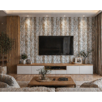 Tapera rustykalne deski z kwiatami