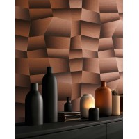 Tapeta 79197-1 efekt 3D brąz metaliczny