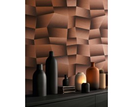Tapeta 79197-1 efekt 3D brąz metaliczny