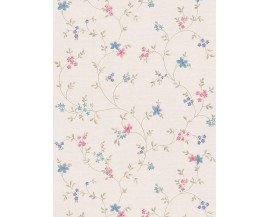 Tapeta 39071-1 Różowo niebieskie kwiatki angielski styl