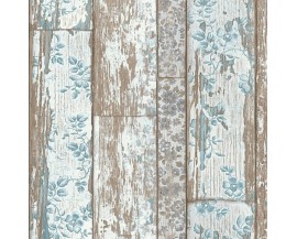 Tapera rustykalne deski z kwiatami